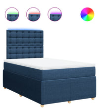 Boxspringbett mit Matratze Blau 120x190 cm Stoff