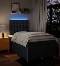 Boxspringbett mit Matratze Blau 120x190 cm Stoff