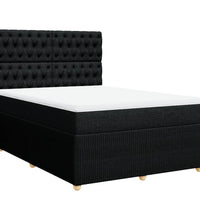Boxspringbett mit Matratze Schwarz 140x190 cm Stoff