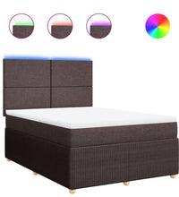Boxspringbett mit Matratze Dunkelbraun 140x200 cm Stoff