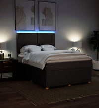 Boxspringbett mit Matratze Dunkelbraun 140x200 cm Stoff