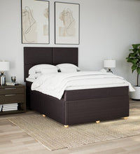 Boxspringbett mit Matratze Dunkelbraun 140x200 cm Stoff