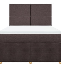 Boxspringbett mit Matratze Dunkelbraun 140x200 cm Stoff