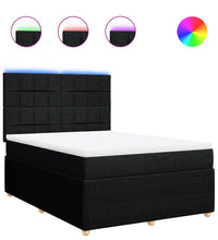 Boxspringbett mit Matratze Schwarz 140x200 cm Stoff