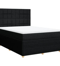 Boxspringbett mit Matratze Schwarz 140x200 cm Stoff