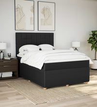 Boxspringbett mit Matratze Schwarz 140x200 cm Stoff
