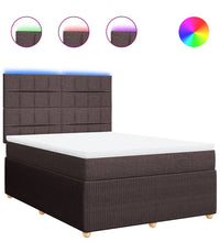 Boxspringbett mit Matratze Dunkelbraun 140x200 cm Stoff