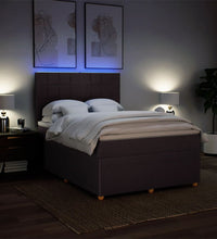 Boxspringbett mit Matratze Dunkelbraun 140x200 cm Stoff