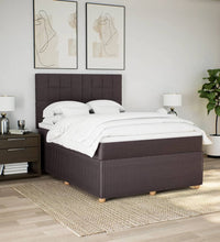 Boxspringbett mit Matratze Dunkelbraun 140x200 cm Stoff