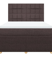 Boxspringbett mit Matratze Dunkelbraun 140x200 cm Stoff