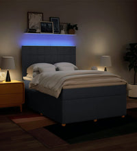 Boxspringbett mit Matratze Blau 140x200 cm Stoff