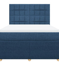 Boxspringbett mit Matratze Blau 140x200 cm Stoff