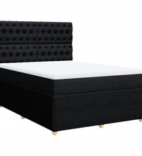 Boxspringbett mit Matratze Schwarz 140x200 cm Stoff