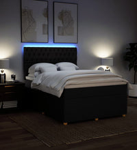 Boxspringbett mit Matratze Schwarz 140x200 cm Stoff