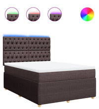Boxspringbett mit Matratze Dunkelbraun 140x200 cm Stoff