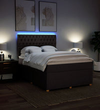 Boxspringbett mit Matratze Dunkelbraun 140x200 cm Stoff