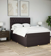 Boxspringbett mit Matratze Dunkelbraun 140x200 cm Stoff