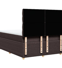 Boxspringbett mit Matratze Dunkelbraun 140x200 cm Stoff