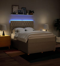 Boxspringbett mit Matratze Creme 140x200 cm Stoff