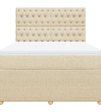 Boxspringbett mit Matratze Creme 140x200 cm Stoff