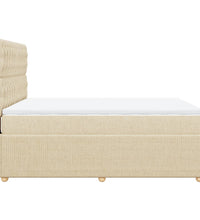 Boxspringbett mit Matratze Creme 140x200 cm Stoff