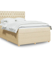 Boxspringbett mit Matratze Creme 140x200 cm Stoff