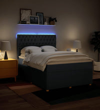 Boxspringbett mit Matratze Blau 140x200 cm Stoff