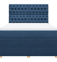 Boxspringbett mit Matratze Blau 140x200 cm Stoff