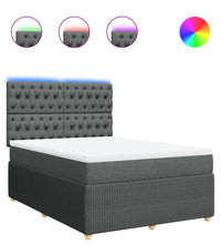 Boxspringbett mit Matratze Dunkelgrau 160x200 cm Stoff