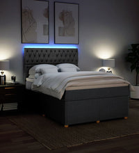Boxspringbett mit Matratze Dunkelgrau 160x200 cm Stoff