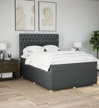 Boxspringbett mit Matratze Dunkelgrau 160x200 cm Stoff