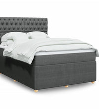 Boxspringbett mit Matratze Dunkelgrau 160x200 cm Stoff