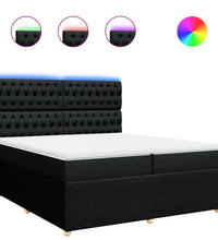 Boxspringbett mit Matratze Schwarz 200x200 cm Stoff
