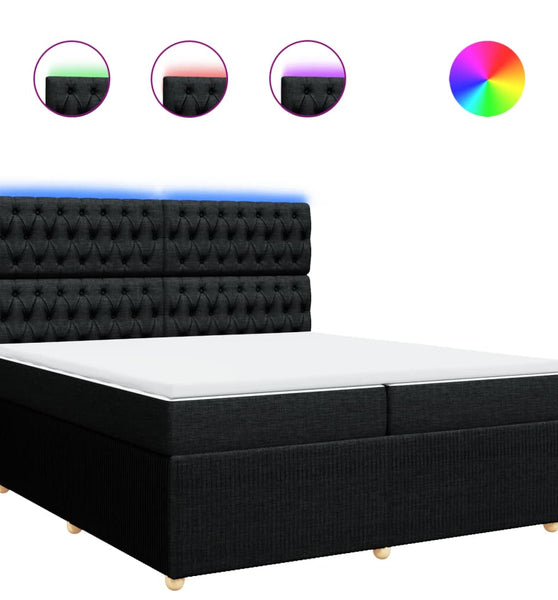 Boxspringbett mit Matratze Schwarz 200x200 cm Stoff