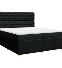 Boxspringbett mit Matratze Schwarz 200x200 cm Stoff