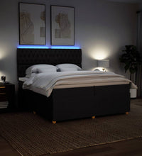Boxspringbett mit Matratze Schwarz 200x200 cm Stoff