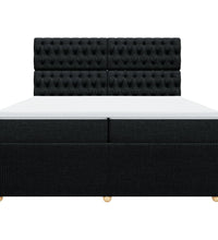 Boxspringbett mit Matratze Schwarz 200x200 cm Stoff