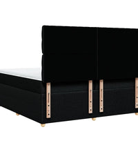 Boxspringbett mit Matratze Schwarz 200x200 cm Stoff
