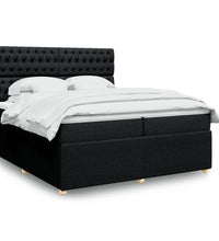 Boxspringbett mit Matratze Schwarz 200x200 cm Stoff
