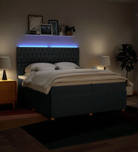 Boxspringbett mit Matratze Blau 200x200 cm Stoff