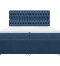 Boxspringbett mit Matratze Blau 200x200 cm Stoff
