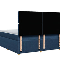 Boxspringbett mit Matratze Blau 200x200 cm Stoff