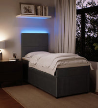 Boxspringbett mit Matratze Dunkelgrau 80x200 cm Samt