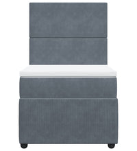 Boxspringbett mit Matratze Dunkelgrau 80x200 cm Samt