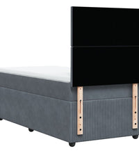 Boxspringbett mit Matratze Dunkelgrau 80x200 cm Samt