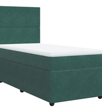 Boxspringbett mit Matratze Dunkelgrün 80x200 cm Samt