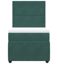 Boxspringbett mit Matratze Dunkelgrün 80x200 cm Samt