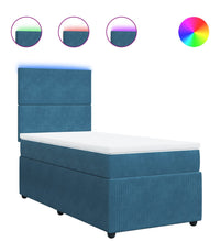 Boxspringbett mit Matratze Blau 80x200 cm Samt