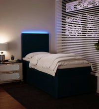 Boxspringbett mit Matratze Blau 80x200 cm Samt