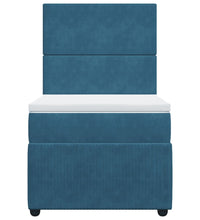 Boxspringbett mit Matratze Blau 80x200 cm Samt